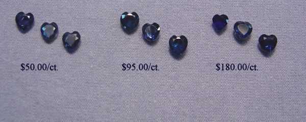 Wholesale Sapphire 4.75x4.75mm Hearts