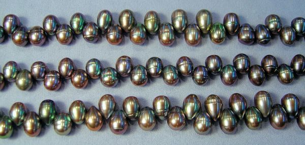 Dragonfly Green & Brown Head-drilled Pearls