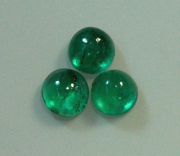 Emerald Round Cabochons, 3.75mm - Select Grade