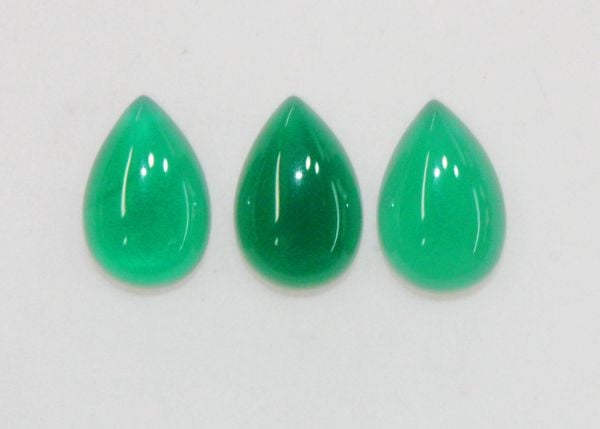 Green Onyx Pear Cabochons