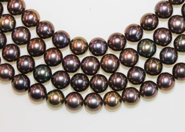Copper Plum 7.5-8mm Round Pearls 
