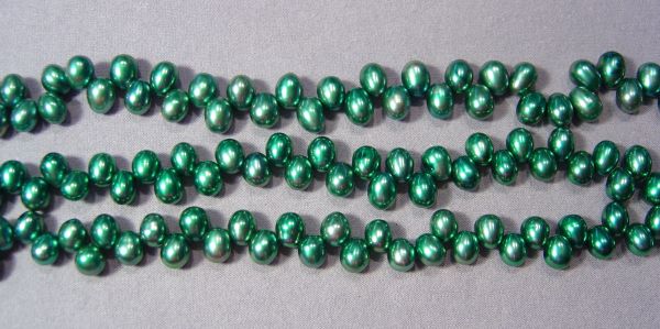 Deep Teal 6.5-7mm Head Drilled Pearls