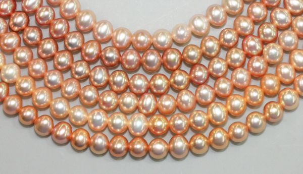 5.5-6mm Natural Color Rounded Potato Pearls