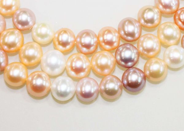 9-10mm Natural Multi Color Fine Round Pearls