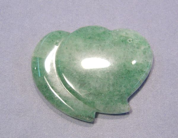 Aventurine Double Heart Pendant - 2 Drill Holes