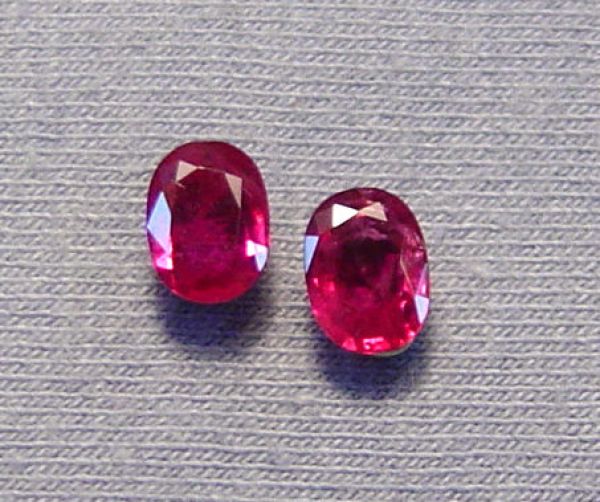 Ruby Faceted Oval Pair 5x7mm  - 1.62 cts.