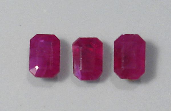 Ruby Faceted Octagons - 4x6mm