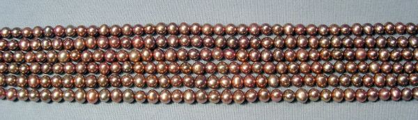 4.5-5mm Titanium Pink Rounded Potato Pearls 
