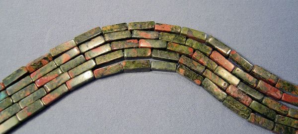 Unakite Rectangles Bead Strands 4x13mm