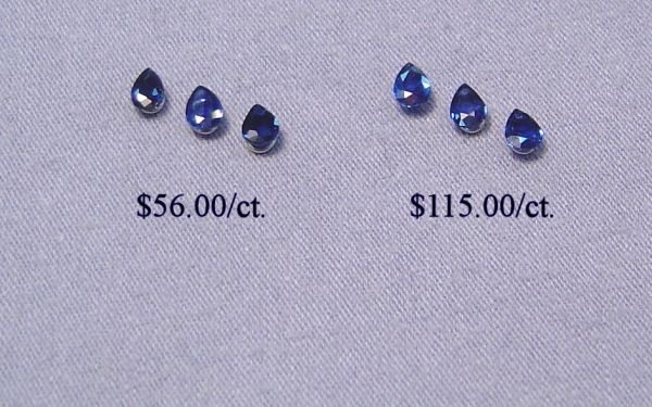 Sapphire Faceted Pears - 3x4mm