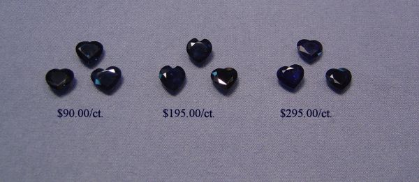 Sapphire 7x7mm Hearts