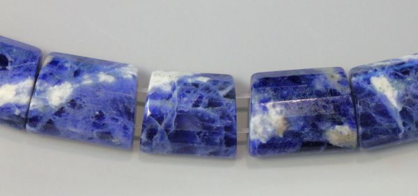 Sodalite Faceted Wedges Strand - 12x15mm