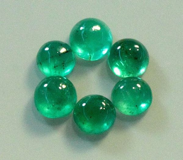 3.75mm Emerald Cabochons - Regular Grade