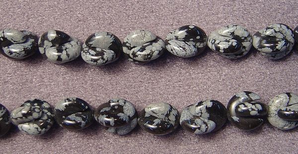 Snowflake Obsidian Chain Bead Strands