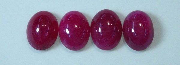 Ruby Oval Cabochons, 6x8mm - Regular Grade