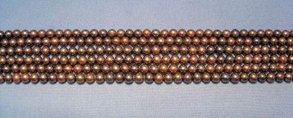 5.5-6mm Cinnamon Near-Round Pearls