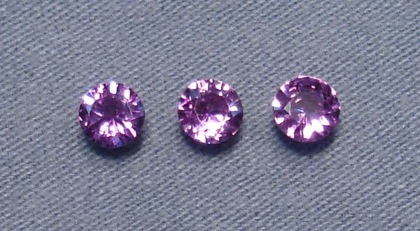Pink Sapphired Faceted Round 3 pc. 4.1mm - Diamond-Cut