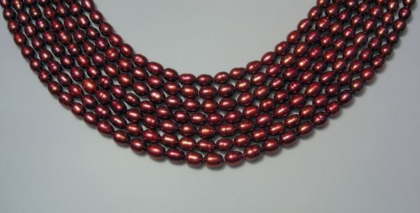 Cranberry 4-4.5mm Uniform Oval Pearls