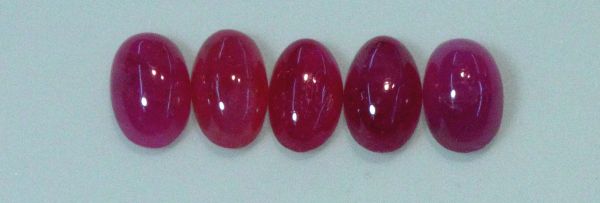 Ruby Oval Cabochons, 3x5mm - Commercial Grade