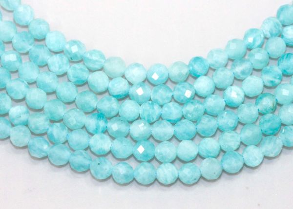 Amazonite Faceted Round Bead Strands - 4mm