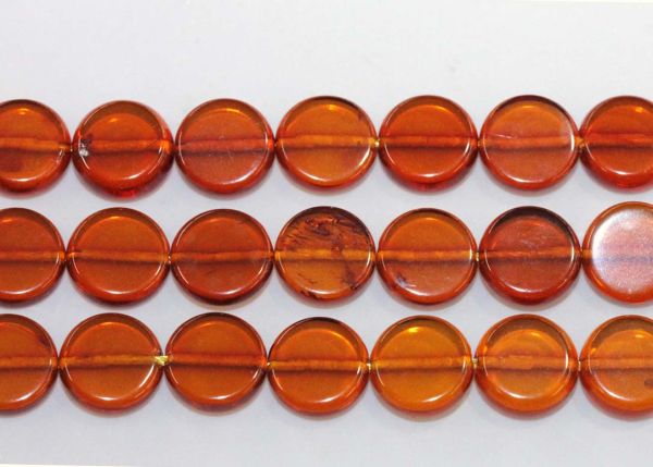 Natural Amber Side-Drilled Disc Bead Strands - 8mm 