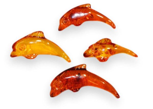 Natural Baltic Amber Dolphins