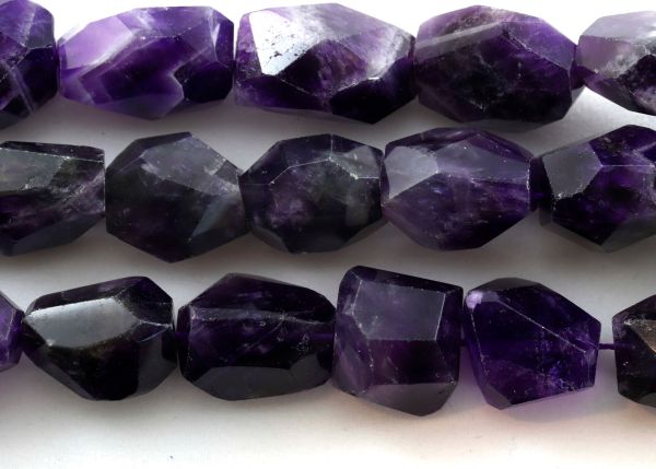 Amethyst Faceted Baroques Large Bead Strand
