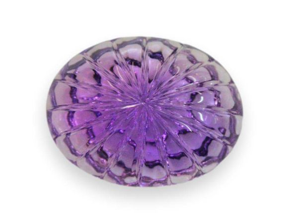 Lotus-Style Carved Oval Amethyst