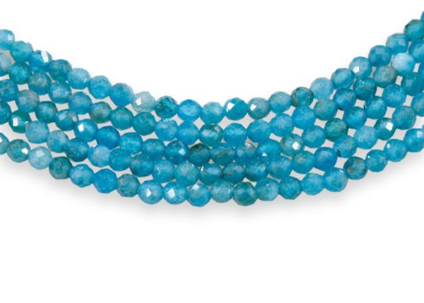 2mm Faceted Blue Apatite Beads