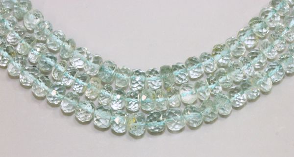Aquamarine Faceted Rondel Bead Strands, 5mm - Better