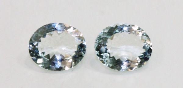 10x12mm faceted oval aquamarine - lighter