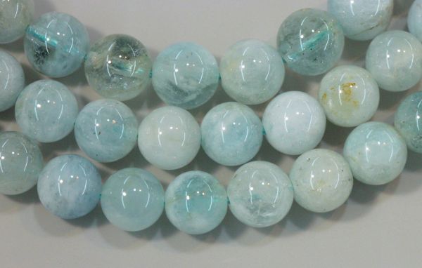 Aquamarine Round Bead Strand