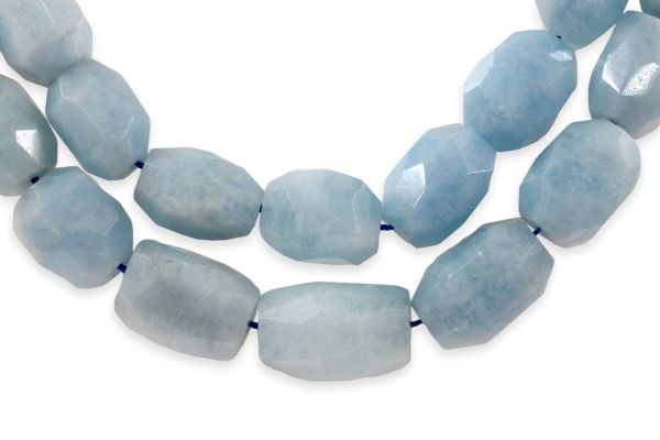 Aquamarine Faceted Nugget Bead Strands