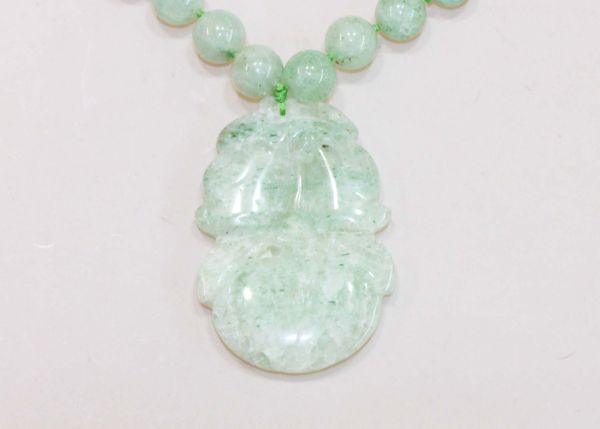 Aventurine Peach Pendant Necklace