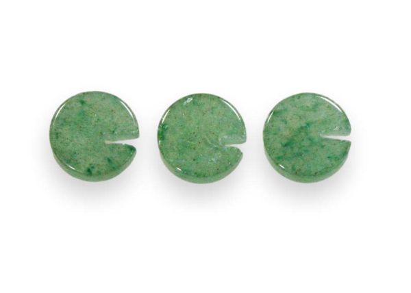 Aventurine Round Slotted  Discs - 7mm