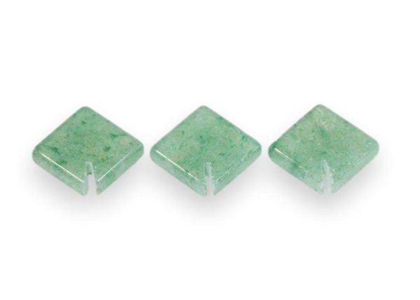 8x8mm Square Slotted Aventurine Tiles