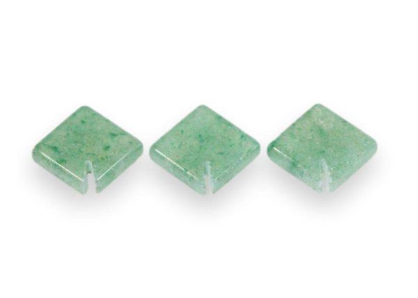 Aventurine Square Slotted Tiles - 8x8mm
