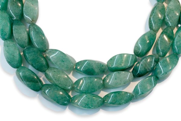 Aventurine Waved Oval Bead Strands