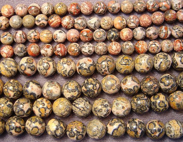 Leopardskin Jasper Round Bead Strands