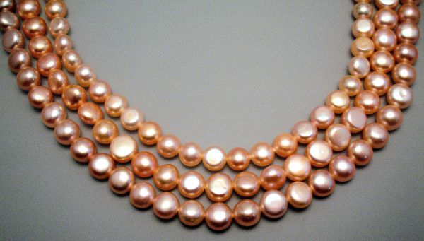 6-7mm Natural Color Side-Drilled Button Pearls