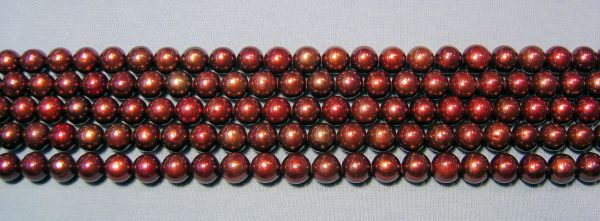 Bordeaux 8-9mm Round Pearls