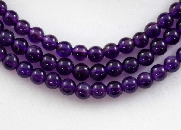 Amethyst Round Bead Strands - B+ Grade