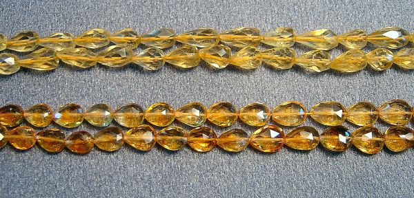 Citrine Briolette Faceted Bead Strands