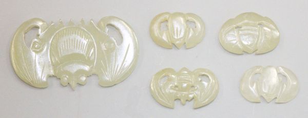 White Nephrite Jade Lot of Bats