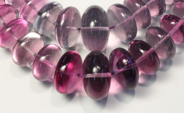 Fluorite Large Smooth Rondel Bead Strands - 9-20mm