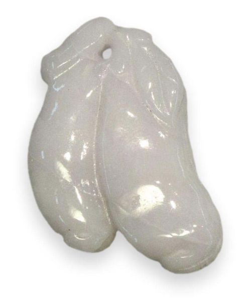 Light Lavender Natural Jadeite Hand-Carved Pendant - Bean Pods