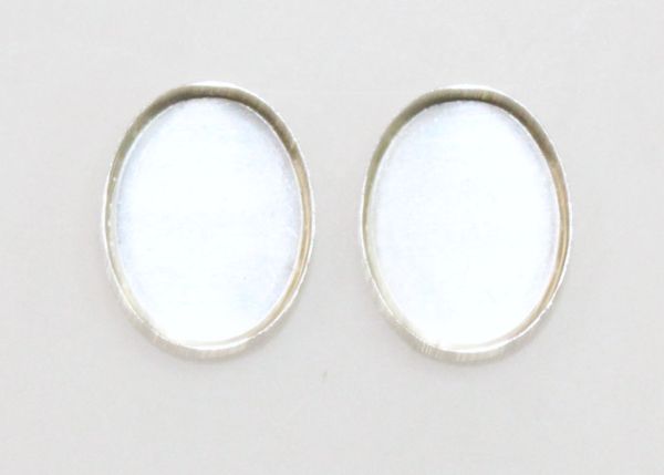 Sterling Silver Solid Back Oval Bezel Cups