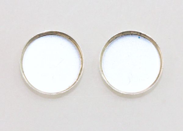 Solid Back Round Bezel Cups - Sterling Silver 