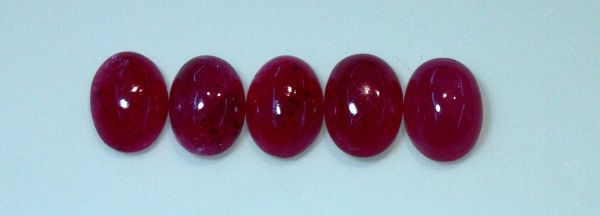 Ruby Oval Cabochons, 5x7mm - Commercial Grade