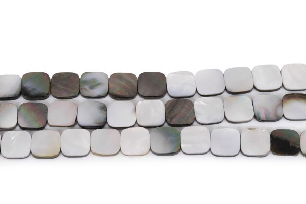 Wholesale Square Shell Beads Black & White